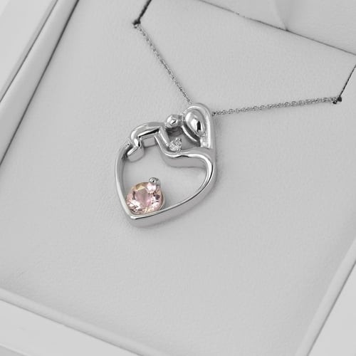 Anhänger Mutter und Kind mit Morganit und Diamant Ella
