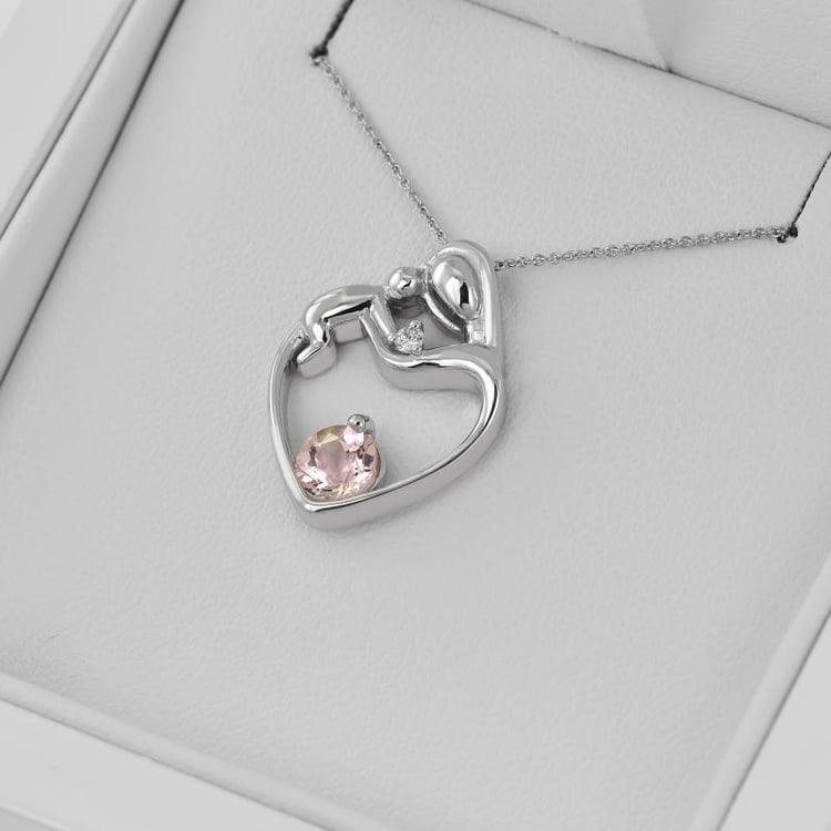 Anhänger Mutter und Kind mit Morganit und Diamant Ella 35129