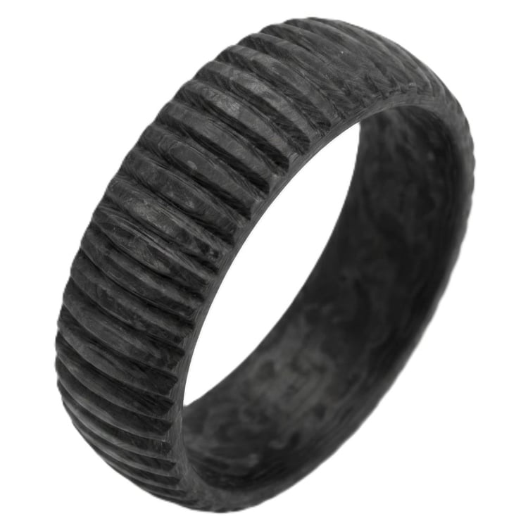 Ring aus Carbon mit unebener Oberfläche Lisa