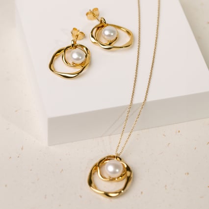 Silbernes Schmuckset mit Perlen Jerioth