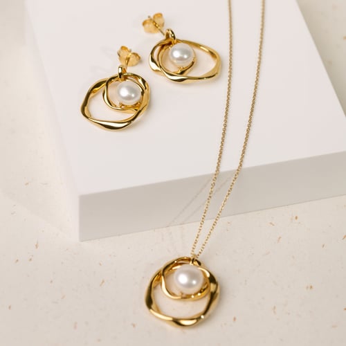 Silbernes Schmuckset mit Perlen Jerioth