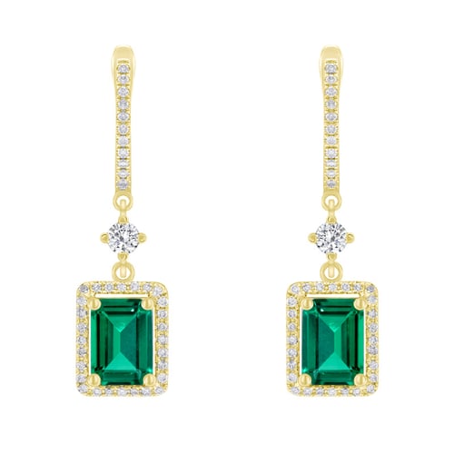 Smaragdohrringe mit Lab Grown Diamanten Amata