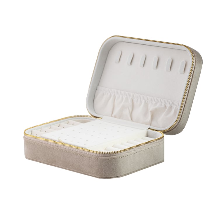 Große beigefarbene reise schmuckkästchen Shields 146211