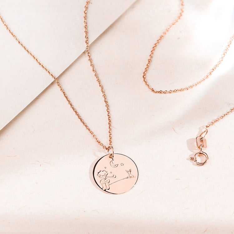 Goldener Anhänger Kleiner Prinz mit Gravur Ihrer Wahl Saint 157472