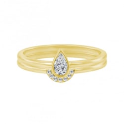 Ringset aus 585 Gold mit zertifiziertem Tropfendiamant Ralyas