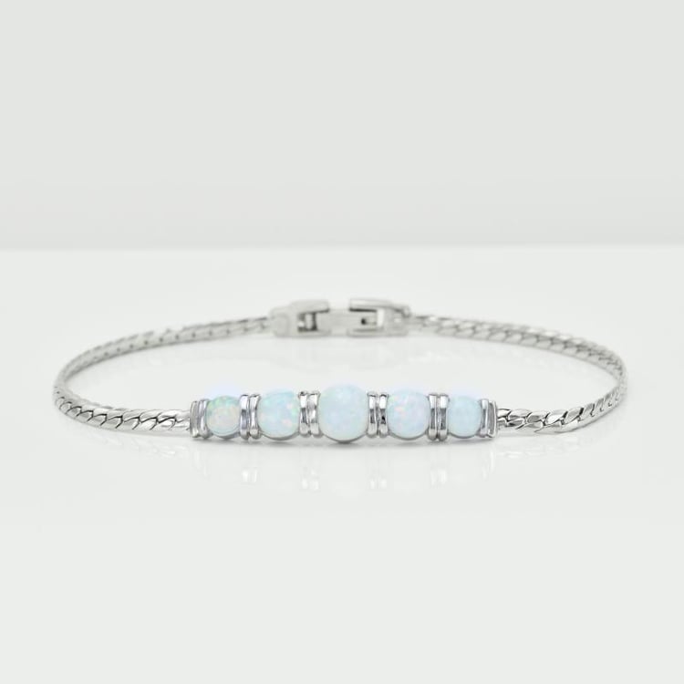 Zartes Armband aus Silber mit weißen Opalen Boanah 16722