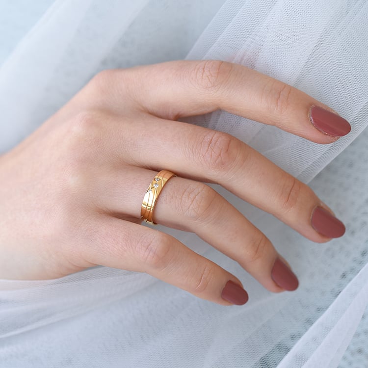 Goldener Diamantring 61441