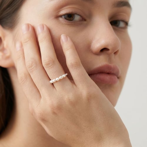 Silberring mit Perlen Ariel