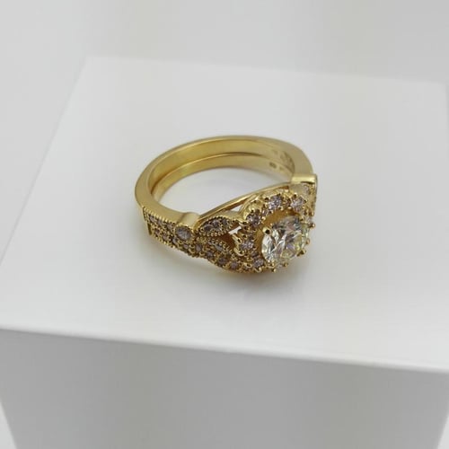 Vintage Ringset aus Gold mit eingefassten Diamanten Jill