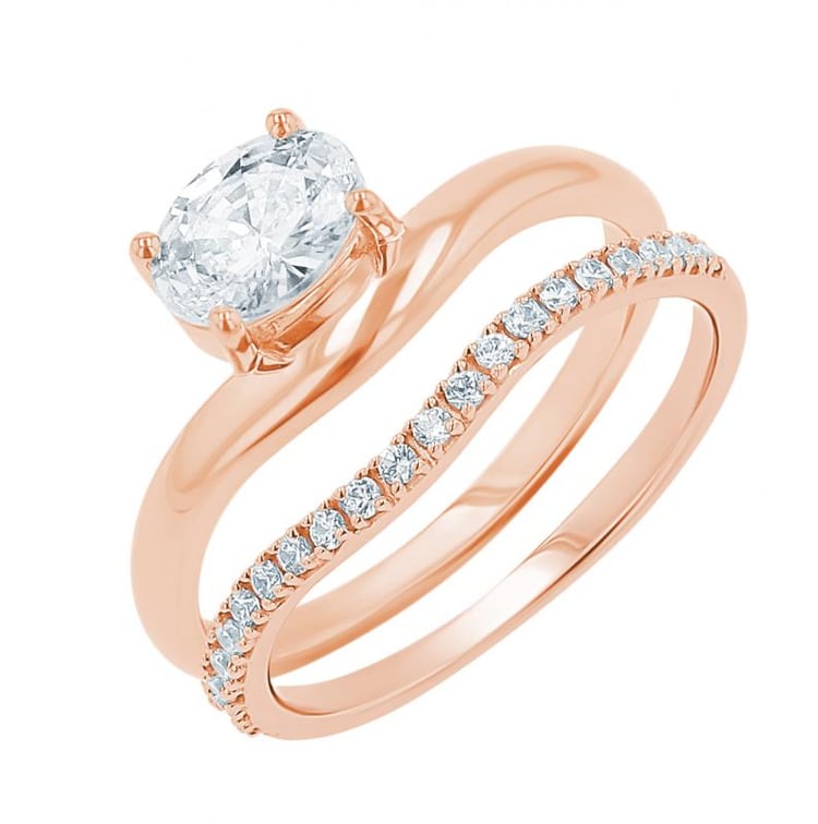 Charmanter Verlobungs-Set aus Ringen mit Lab Grown Diamanten 156019