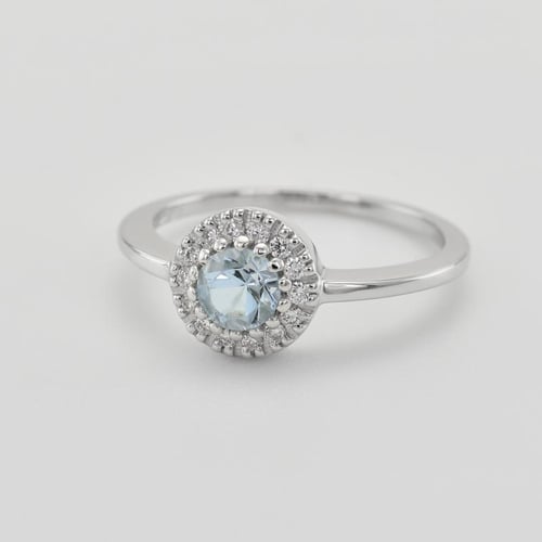 Goldener Verlobungsring mit Aquamarin Tafne