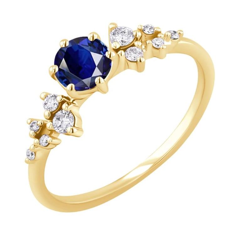 Verlobungsring mit Saphir und Diamanten Olha 151106