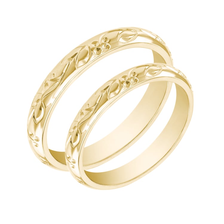 Ring Gravur Blumen Gelbgold 33739