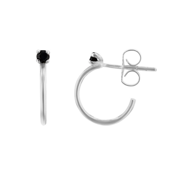 Goldene Ringohrringe mit schwarzen Diamanten Uthyr 93885