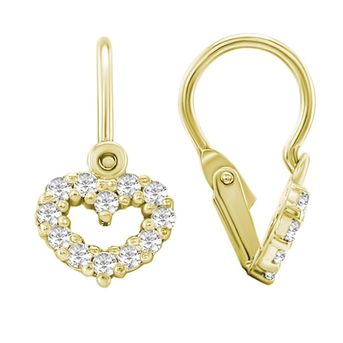 Goldene Kinderohrringe in Herzform mit Lab Grown Diamanten Adeliza