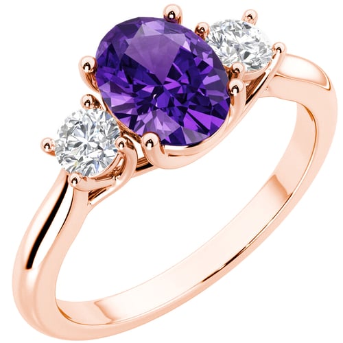 Verlobungsring mit Amethyst und Lab Grown Diamanten Brink