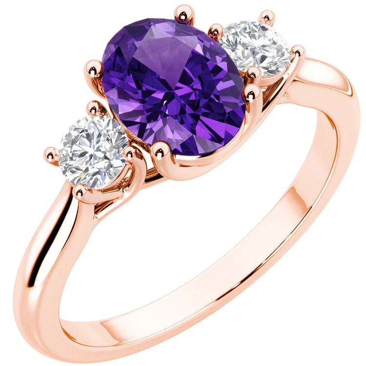Verlobungsring mit Amethyst und Lab Grown Diamanten Brink 146447