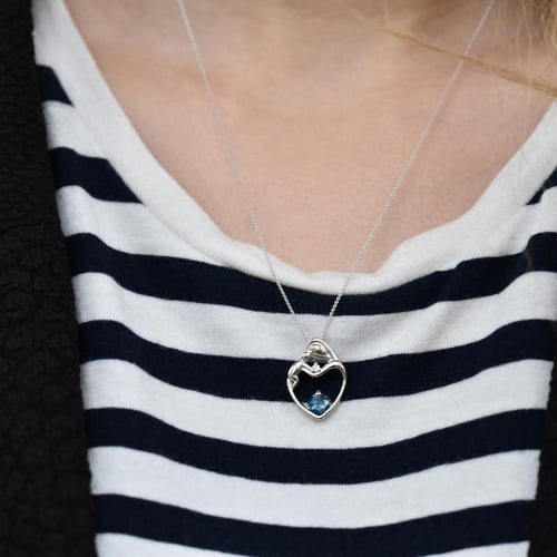 Anhänger Mutter und Kind mit Topas und Diamanten Ella