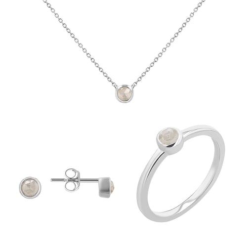 Minimalistisches Schmuckset mit Salt and Pepper Diamanten Jana