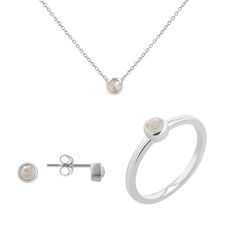 Minimalistisches Schmuckset mit Salt and Pepper Diamanten Jana 118499