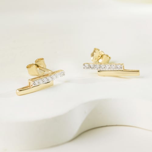 Goldene Ohrringe mit Diamanten Key