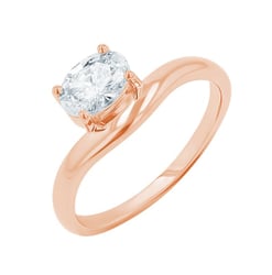Atypischer Verlobungsring mit ovalem Lab Grown Diamanten Adina