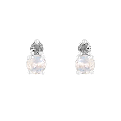 Ohrringe mit Mondsteinen und Salt und Pepper Diamanten Josse