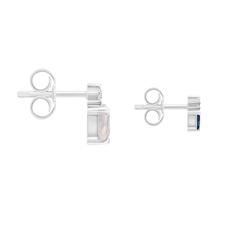 Cluster-Ohrringe mit Mondstein, Saphir und Diamanten Roseann 89897