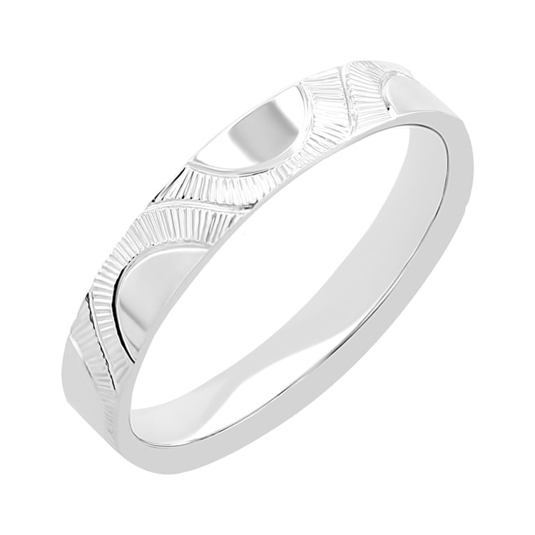 Eheringe aus Platin mit Sonne von Hand graviert Villa 141658