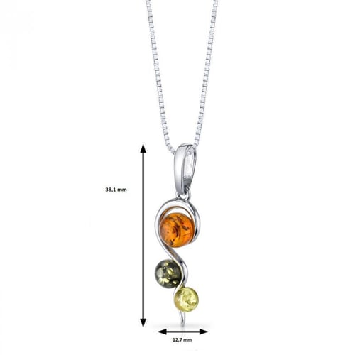 Silbernes Schmuckset mit Bernsteinen Halcyon