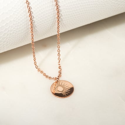 Silberner Yoga Anhänger Sonne und Mond