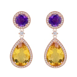 Ohrringe mit Citrin und Amethyst Mahal