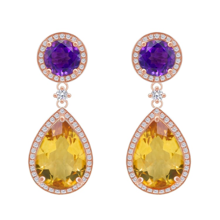 Ohrringe mit Citrin und Amethyst Mahal 51735