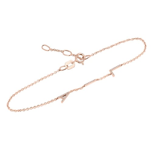 Armband mit drei Buchstaben und Lab Grown Diamanten Annika