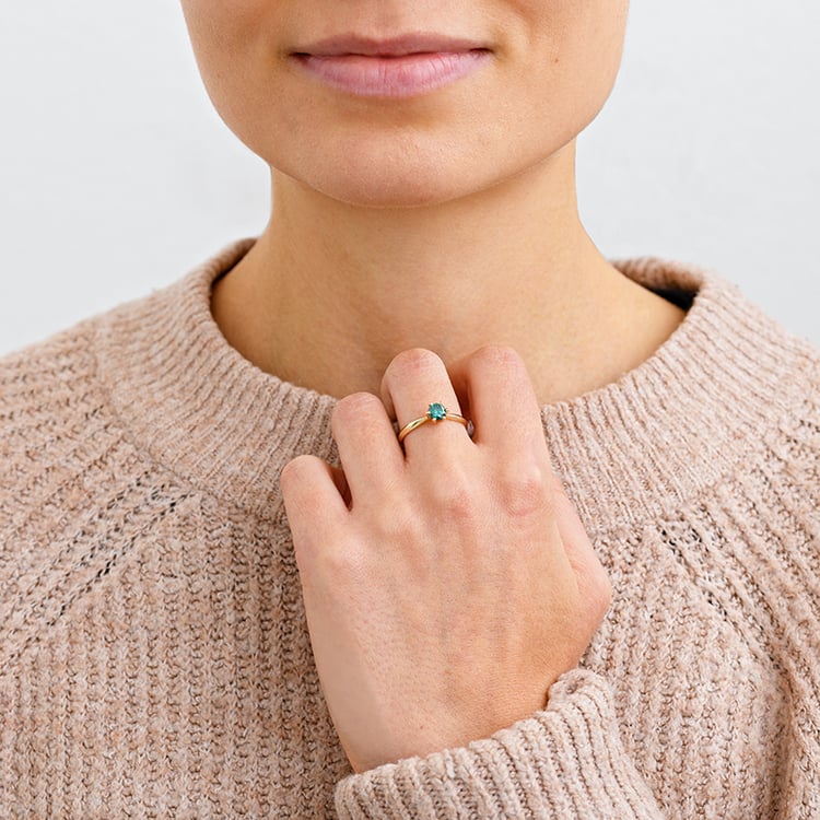 Verlobungsring aus Gold mit blauem Diamanten Iravan 133249