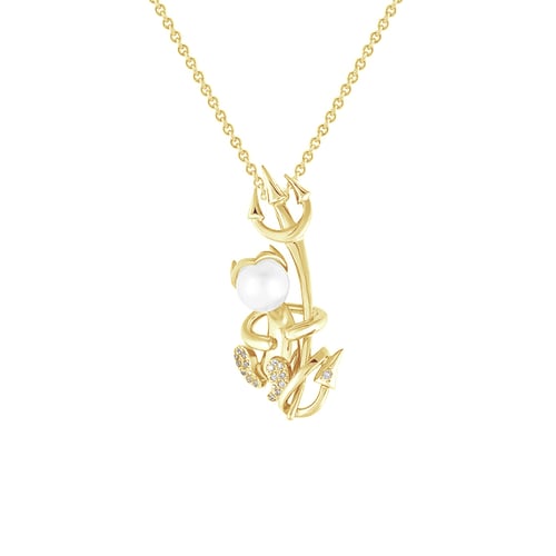 Teufelchen mit Perle und Diamanten Devil