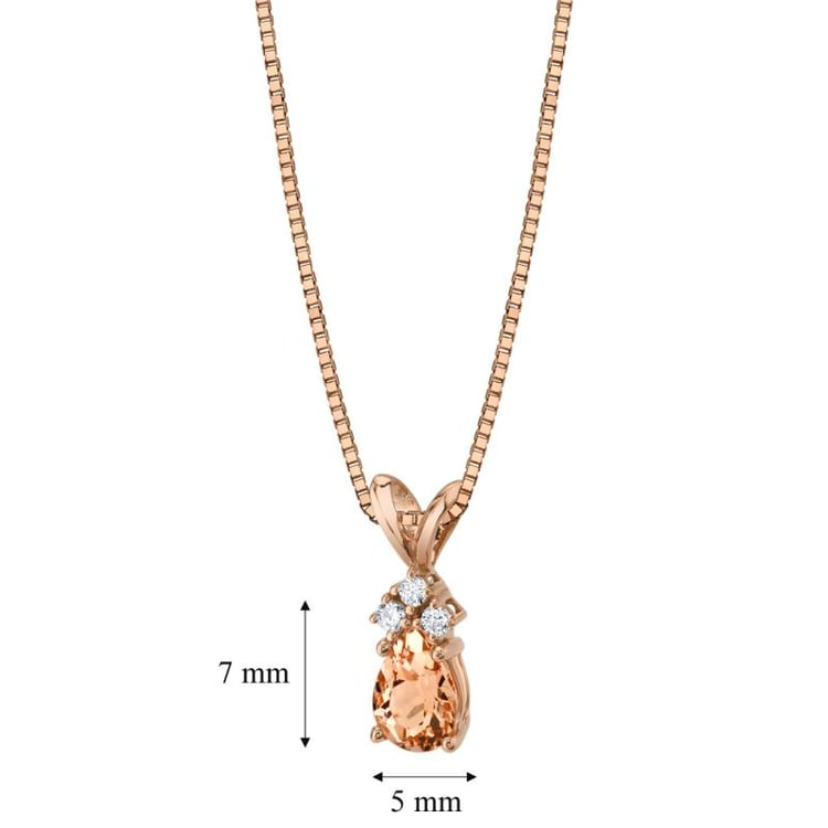 Morganitträne mit Diamanten im Anhänger aus Roségold Electrah 21267
