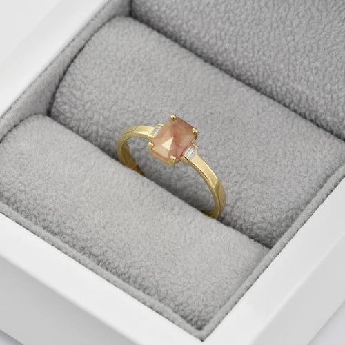 Ring mit emerald Salt and Pepper Diamant Carisa