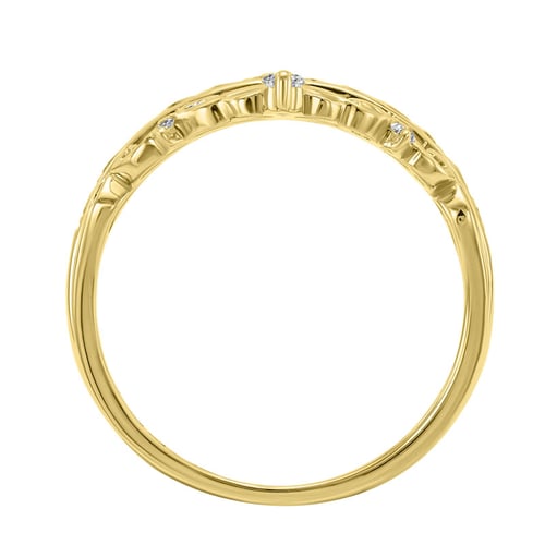Goldring mit Krönchen und Diamanten Alpana