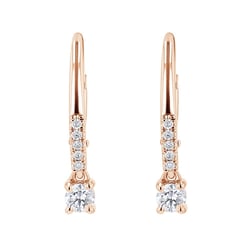 Goldene Hängeohrringe mit 0.1ct natürlichen Diamanten Noor