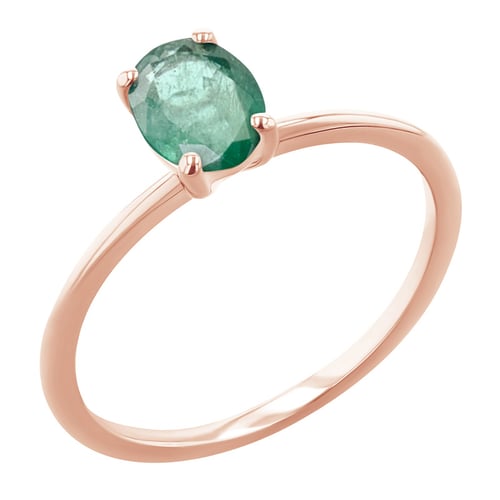 Eleganter Verlobungsring mit einem ovalen Smaragd Frost