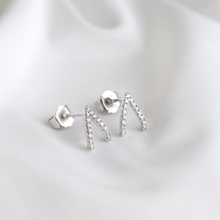 Silberne Ohrstecker mit Lab Grown Diamanten Wishbone 104200