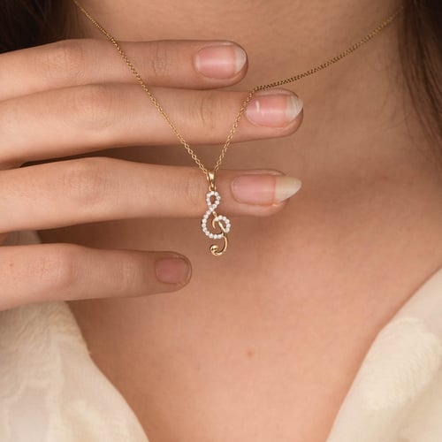 Anhänger mit Diamanten in Form eines Violinschlüssels Loena