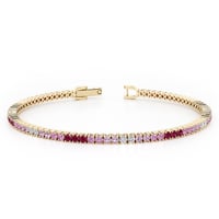 Elegantes silbernes Armband mit Saphiren, Rubinen und Zirkonia Anastasia