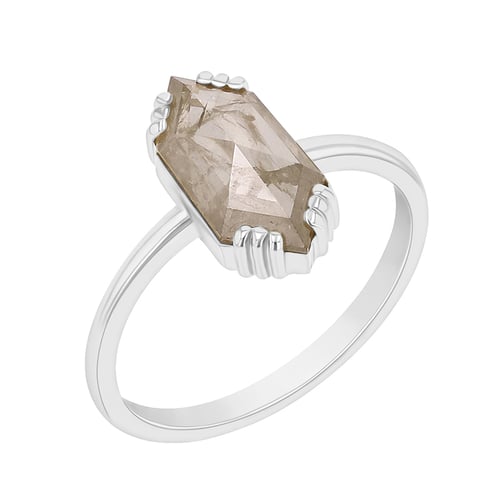 Ring mit Hexagon Salt und Pepper Diamanten Yene