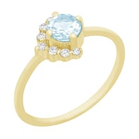 Goldener Ring mit Aquamarin und Diamanten Ammiel