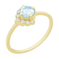 Goldener Ring mit Aquamarin und Diamanten Ammiel