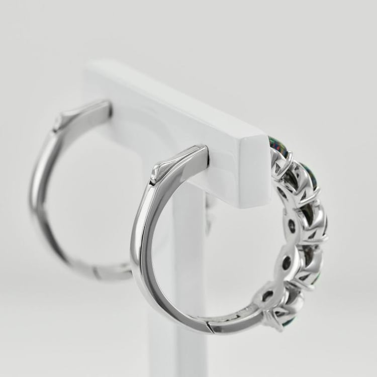 Silberne Ohrringe mit schwarzen Opalen Stefan 35755