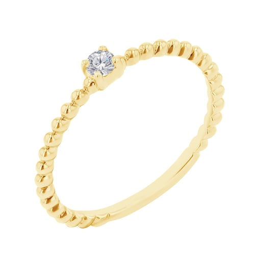 Verlobungsring aus Kugeln mit einem Diamanten Kaiya