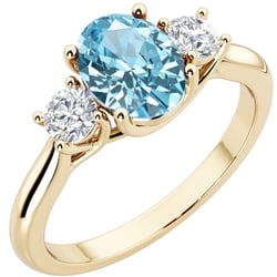 Verlobungsring mit Topas und Lab Grown Diamanten Brink